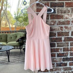 Lulus size small baller pink chiffon shirt dress worn once